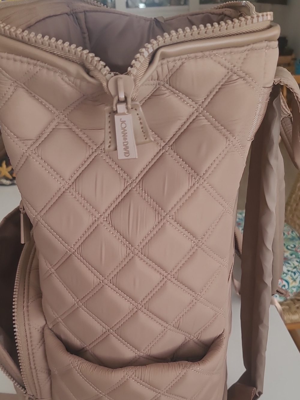 The Elise 18" Diamond Quilted Puffer Nylon Workbook Backpack. - Picture 4 of 8